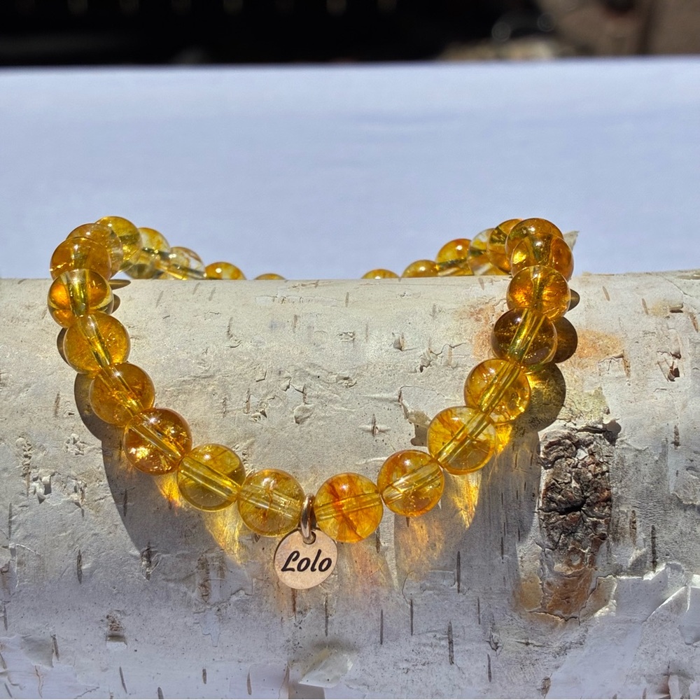 Amber Beaded Gemstone Bracelet